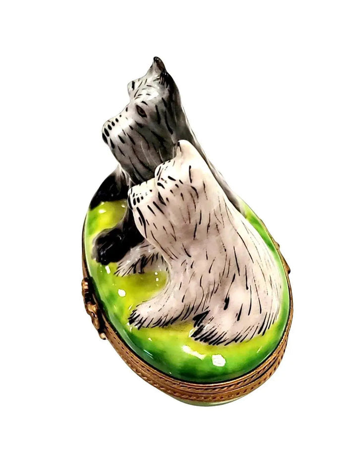 Schnauzer Love Limoges Box Porcelain Limoges dog French Trinket Box