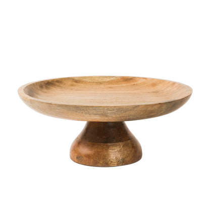 Sienna Mango Wood Pedestal Bowl by Mela Artisans