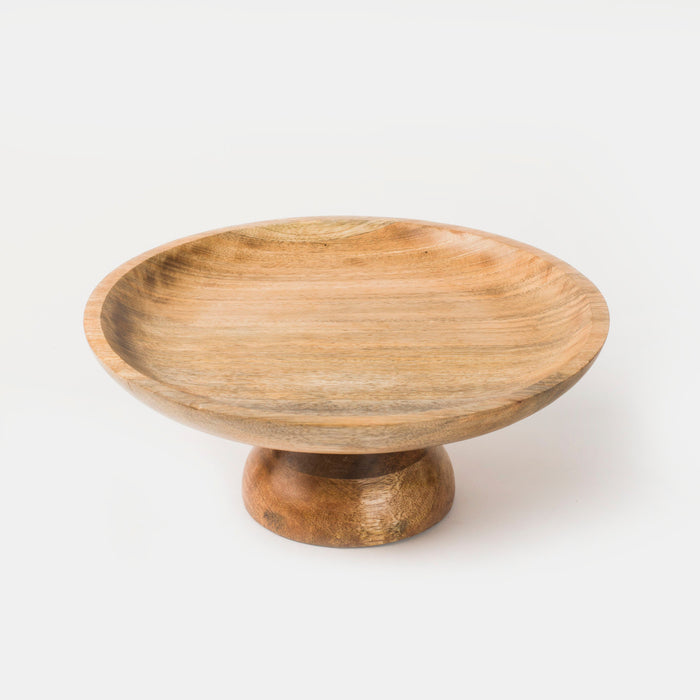 Sienna Mango Wood Pedestal Bowl by Mela Artisans