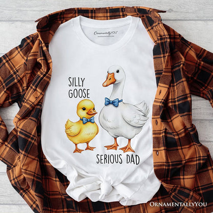 Silly Goose Serious Dad Tie T-Shirt, Cute Duo Fathers Tee T-Shirts OrnamentallyYou White XS