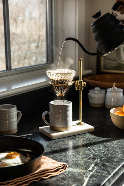 Silo Stoneware Mug — mug beside a coffee dripper; Farmhouse Pottery