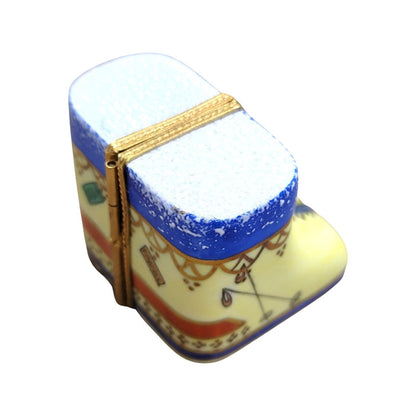 Ski Boots Limoges Box Figurine Porcelain Limoges Sports Shoes Winter French Trinket Box