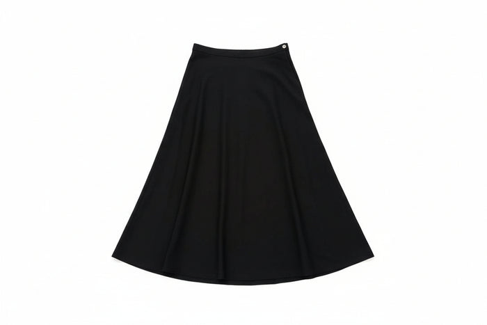 skirt full circle midi - black