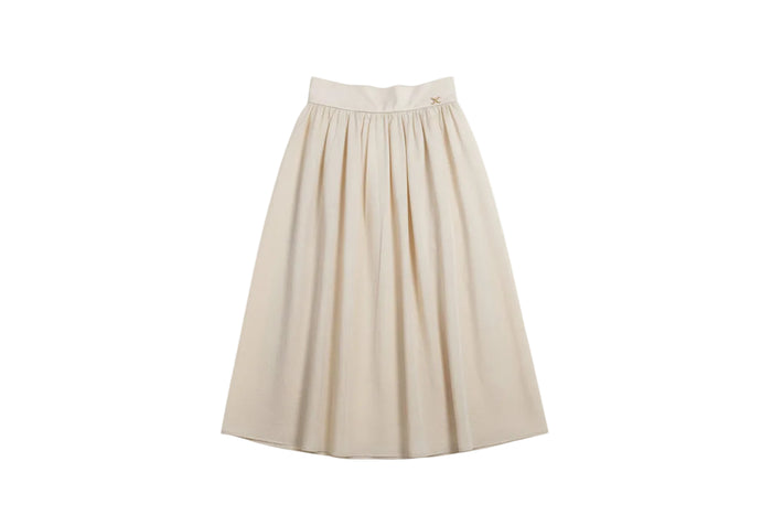 skirt taffeta midi flare - ivory