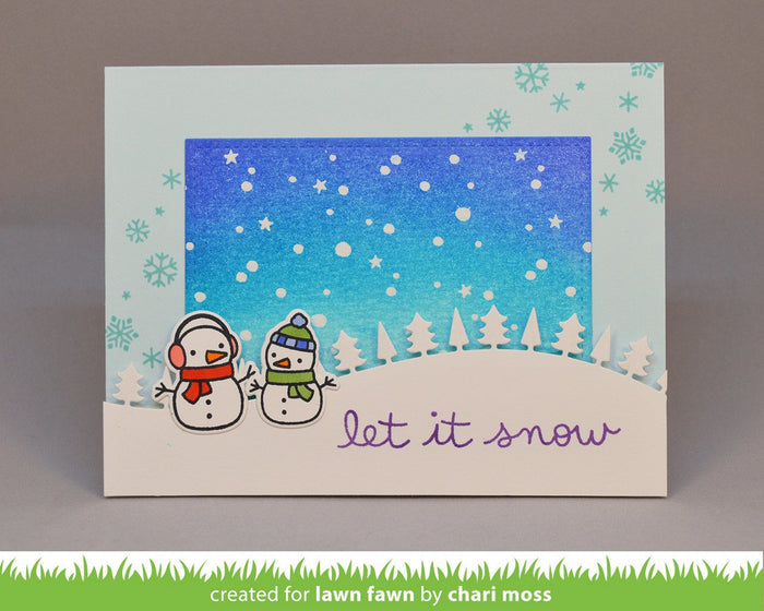 snowy backdrop