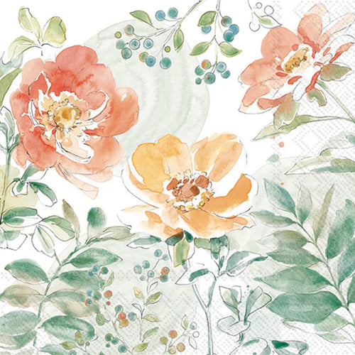 Soft Petal Flowers Cocktail Napkins