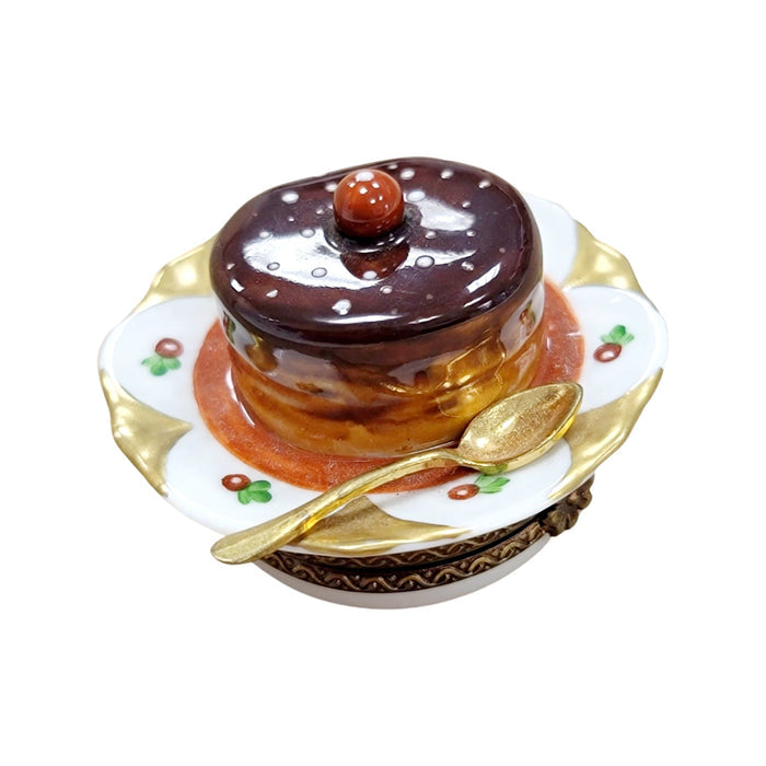 Elegant Souffle Dish Delight Porcelain Limoges Dessert French Trinket Box