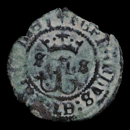 Spain, King Ferdinand V & Queen Isabella I, Billon 1 Blanca - 1497 to 1566 CE - Spain