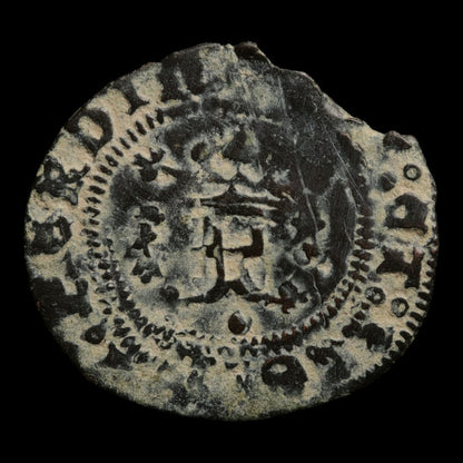 Spain, King Ferdinand V & Queen Isabella I, Billon 1 Blanca - 1497 to 1566 CE - Spain