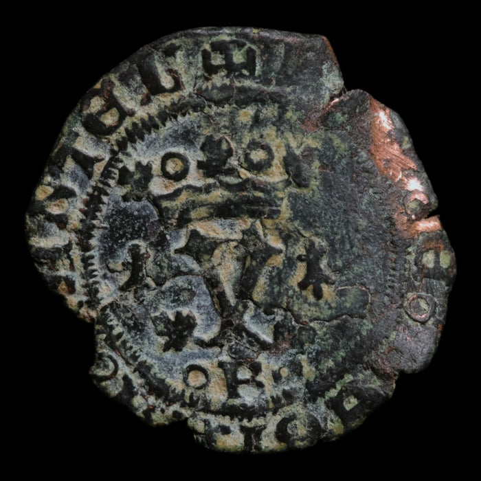 Spain, King Ferdinand V & Queen Isabella I, Billon 1 Blanca - 1497 to 1566 CE - Spain