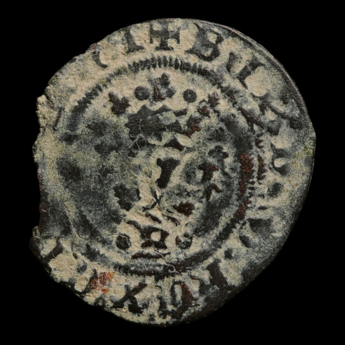 Spain, King Ferdinand V & Queen Isabella I, Billon 1 Blanca - 1497 to 1566 CE - Spain