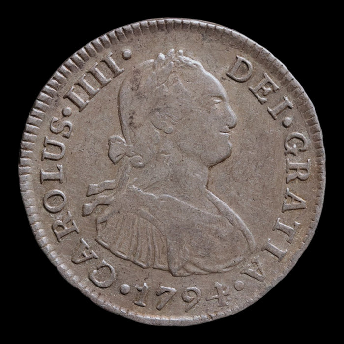 Spanish Empire, Peru, King Charles IV, 2 Reales - 1794 CE - Spanish Empire