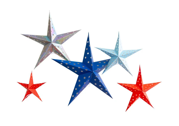 Sparklers and Rockets 3D Decorative Hanging Stars