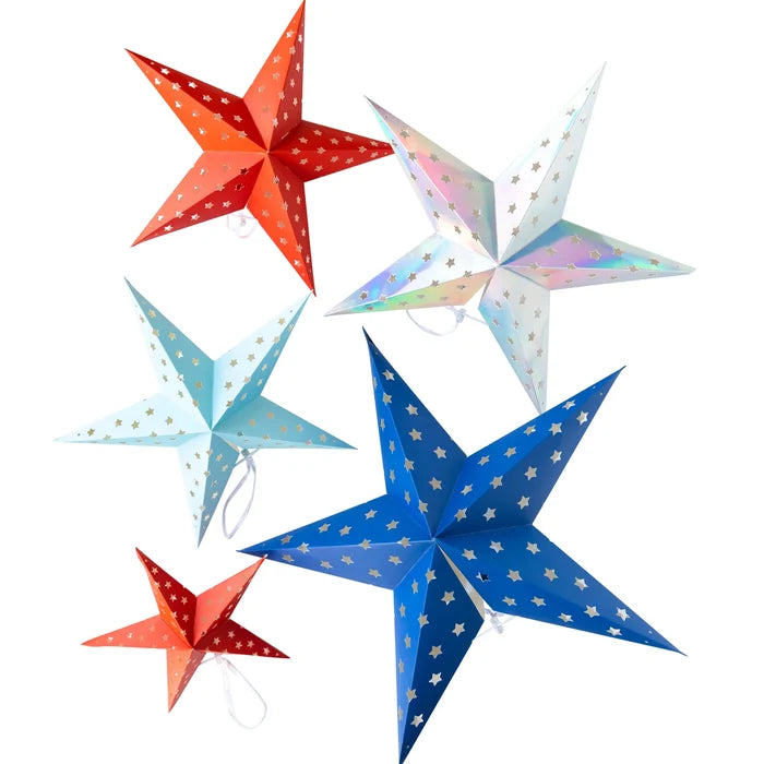 Sparklers and Rockets 3D Decorative Hanging Stars