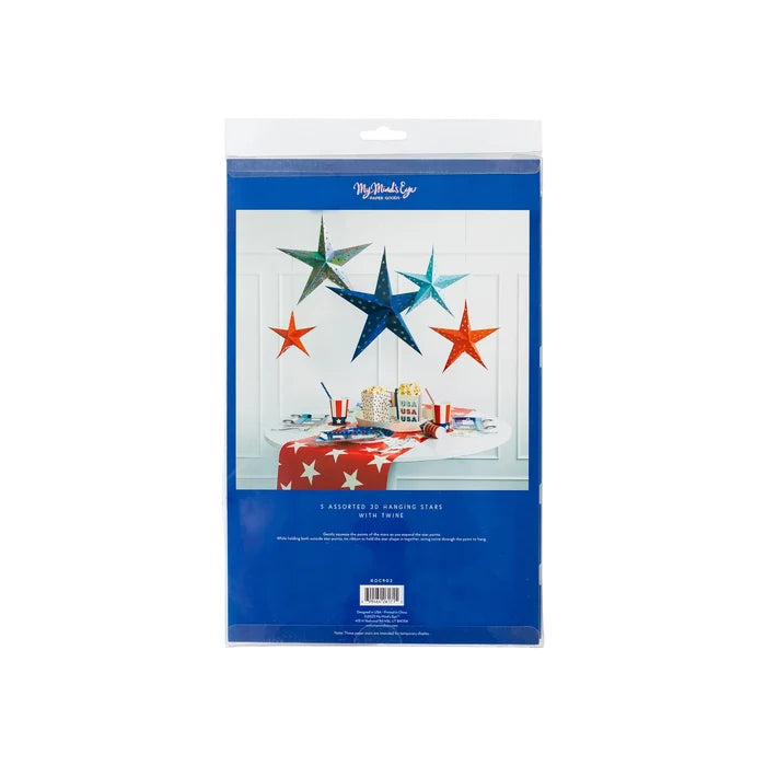 Sparklers and Rockets 3D Decorative Hanging Stars