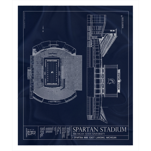 Spartan Stadium Fleece Sherpa Blanket