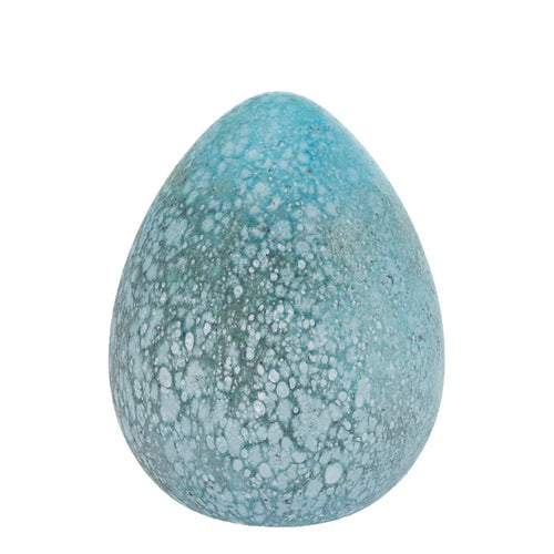 Speckled Blue Glass Egg