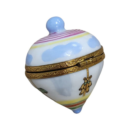 Baby Spinning Top Limoges Box Porcelain Limoges Limoges Boxes baby figurine maternity French Trinket Box