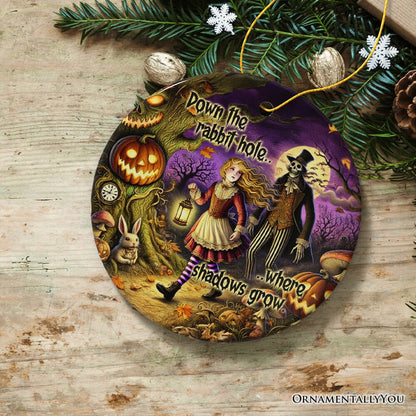 Spooky Parable Alice's Adventure in Wonderland Ceramic Ornament, Halloween Gift and Tree Decor Ceramic Ornament OrnamentallyYou