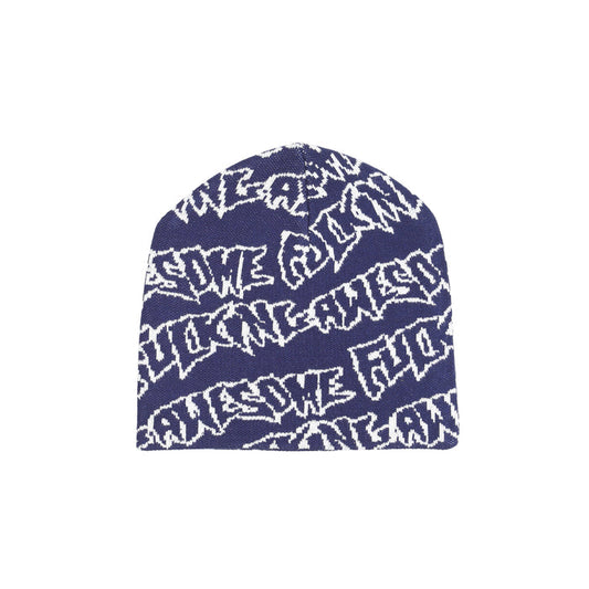 Stamp Repeat Skully - Navy White