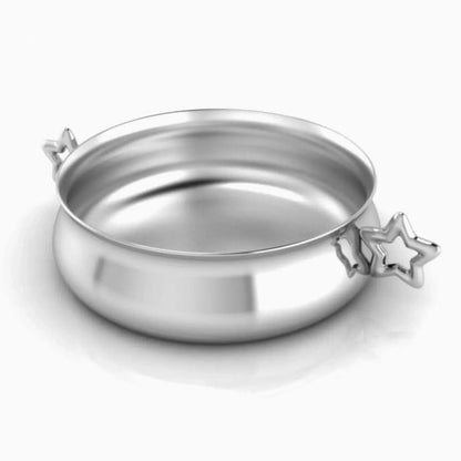 Star Silver-Plated Baby Porringer by Krysaliis showing the rounded bowl and decorated handles