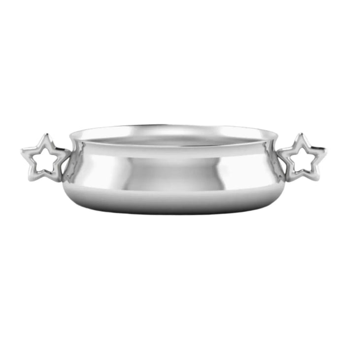 Star Silver-Plated Baby Porringer by Krysaliis showing the side and handles