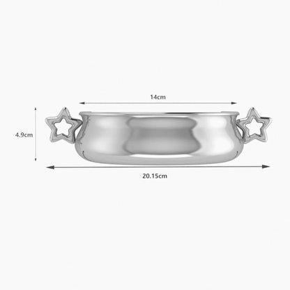 Technical measurement drawing of Star Silver-Plated Baby Porringer by Krysaliis