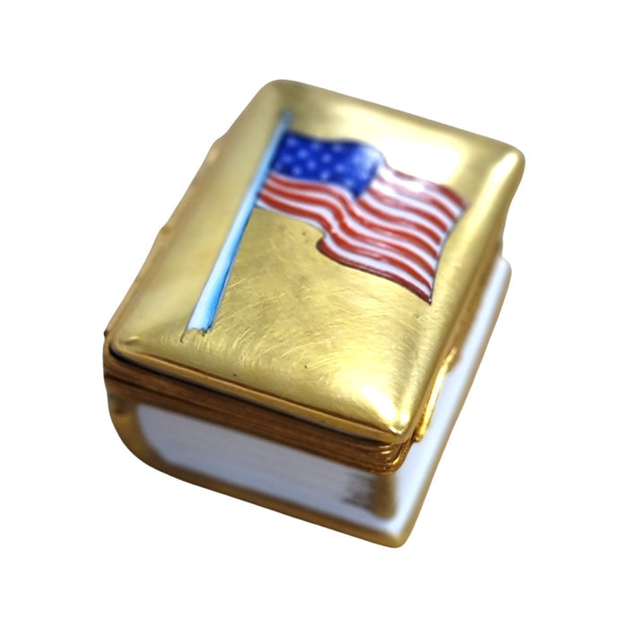 Patriotic American Flag Limoges Box Porcelain Limoges united states fashion patriotic French Trinket Box