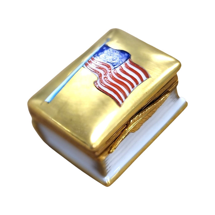 Patriotic American Flag Limoges Box Porcelain Limoges united states fashion patriotic French Trinket Box