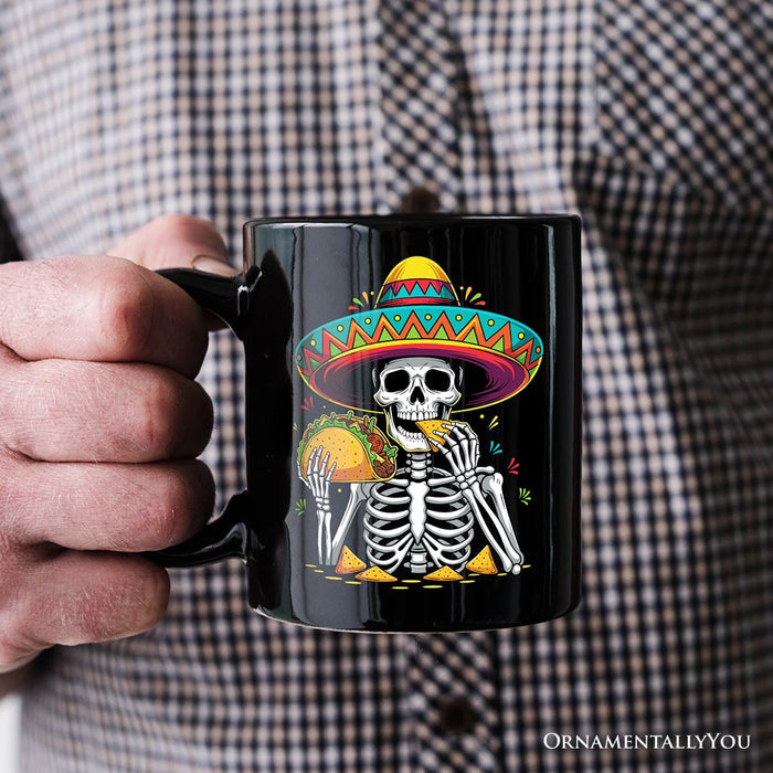 Taco Skeleton Cinco De Mayo Mug, Funny Mexican Skull Sombrero Souvenir Gift Personalized Ceramic Mug OrnamentallyYou
