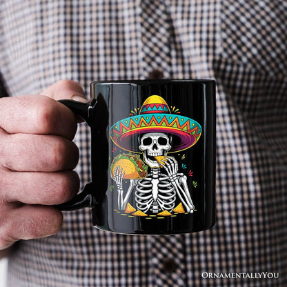 Taco Skeleton Cinco De Mayo Mug, Funny Mexican Skull Sombrero Souvenir Gift Personalized Ceramic Mug OrnamentallyYou