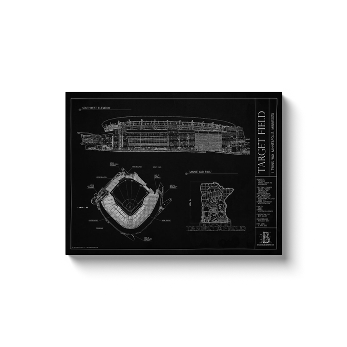 Target Field 18x24" Canvas Wrap - Black