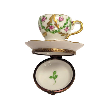 Elegant Limoges Teacup Delight Porcelain Limoges China French Trinket Box
