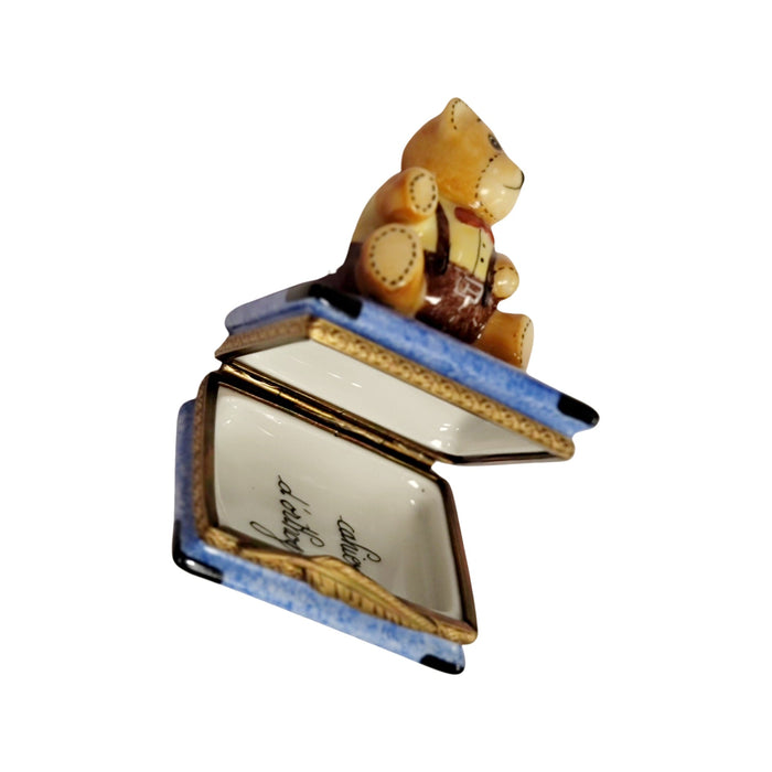 Teddy Bear Treasure Box Porcelain Limoges Teddy French Trinket Box