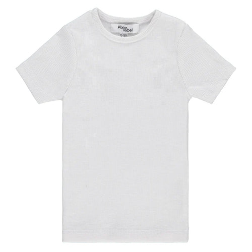 tee s/s ribbed - white