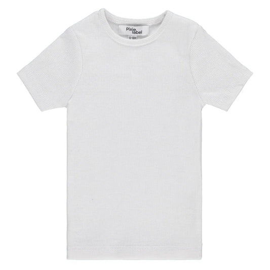 tee s/s ribbed - white
