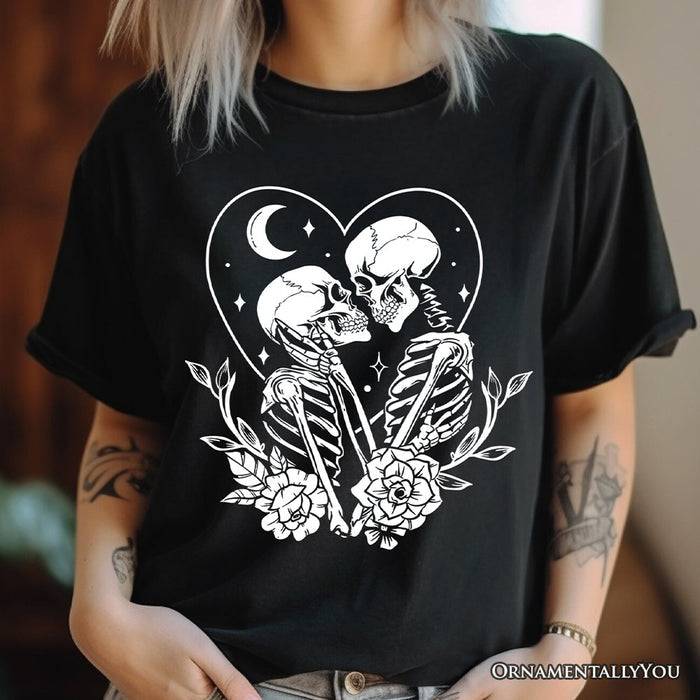 The Lovers Skeletons T-Shirt, Spooky Gothic Romantic Valentine Tee T-Shirts OrnamentallyYou
