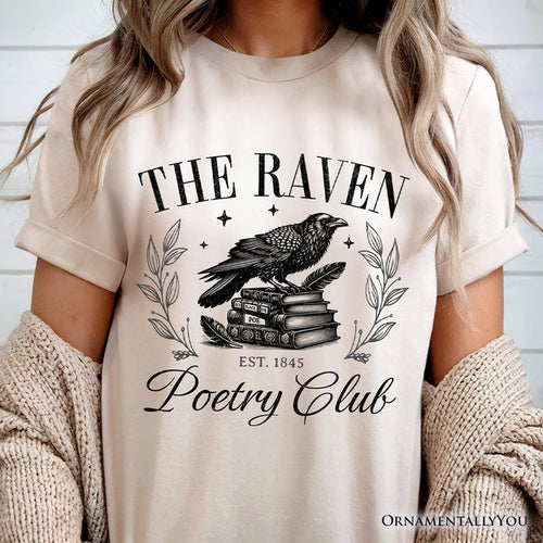 The Raven Poetry Club Edgar Allan Poe T-Shirt, Dark Academia Bookish Tee T-Shirts OrnamentallyYou
