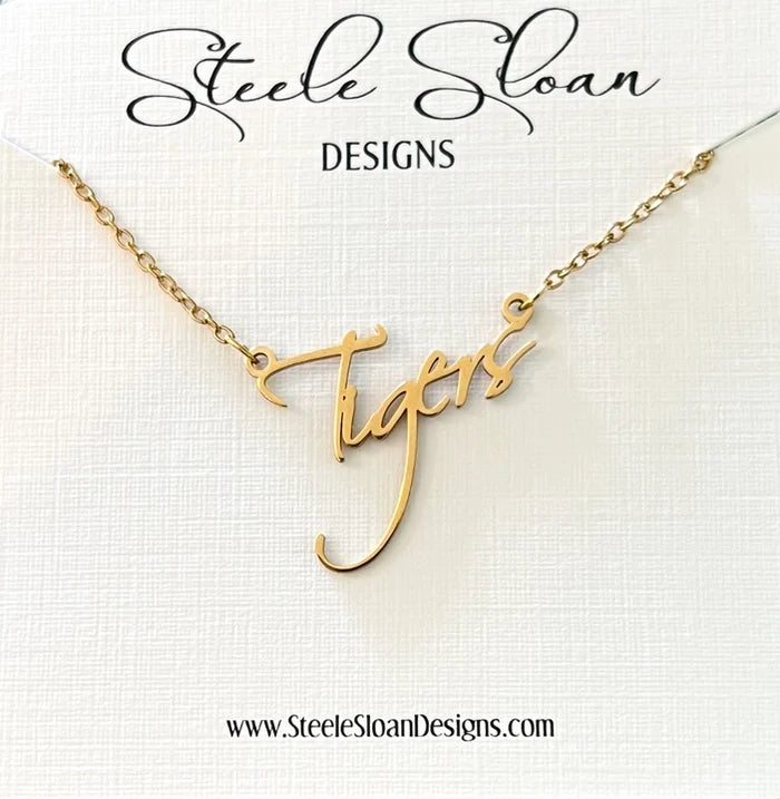 Tigers Name Gold Necklace