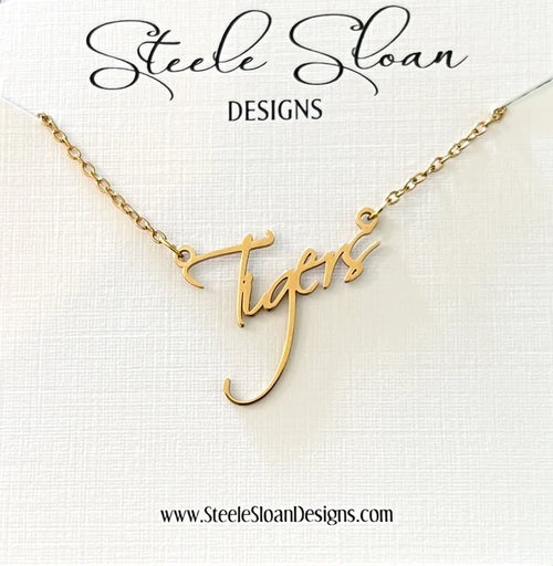 Tigers Name Gold Necklace