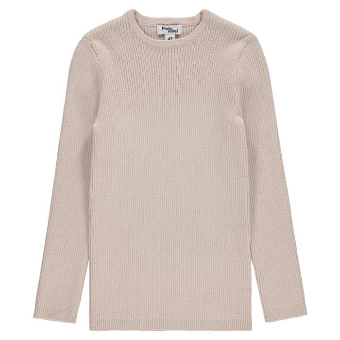 top knit crew neck - oat