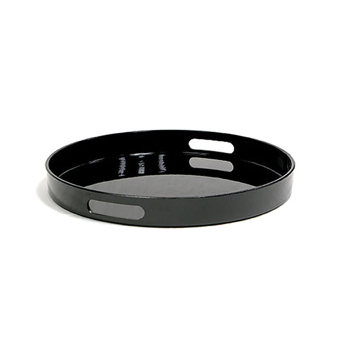 Tray - Gallery Round 14" Black Lacquer