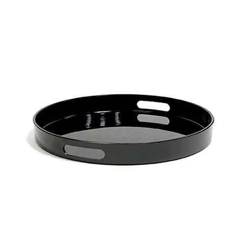 Tray - Gallery Round 14" Black Lacquer