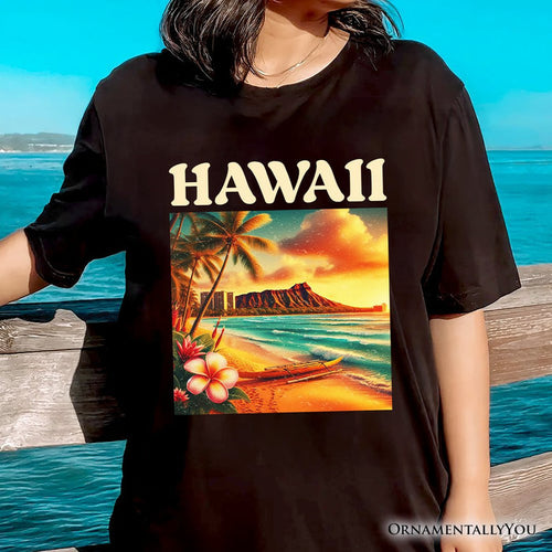 Tropical Hawaii Island State T-Shirt, Vibrant Diamond Head Seaside Tee and Honolulu Souvenir T-Shirts OrnamentallyYou