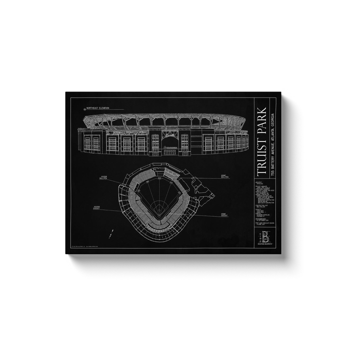 Truist Park 18x24" Canvas Wrap - Black