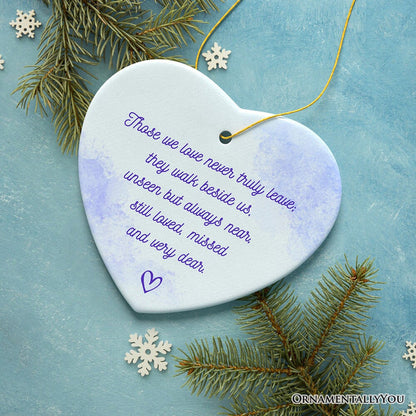 Unseen Yet Forever Close Ornament, Heartfelt Christmas Remembrance Gift Ceramic Ornament OrnamentallyYou
