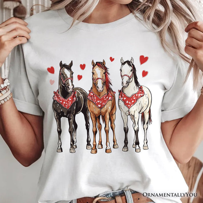 Valentine Horses Western T-Shirt, Cute Country Lover Tee T-Shirts OrnamentallyYou