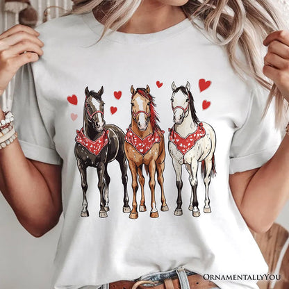 Valentine Horses Western T-Shirt, Cute Country Lover Tee T-Shirts OrnamentallyYou