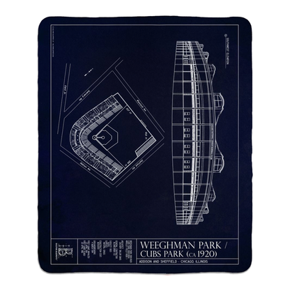 Weeghman Park 1920 (Old Wrigley) Fleece Sherpa Blankets