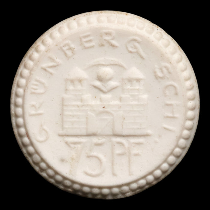 Weimar Germany, Grünberg, 75 Pfennigs, Porcelain Notgeld - 1922 - Germany